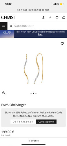 Christ ohrringe 375er - ohrringe,