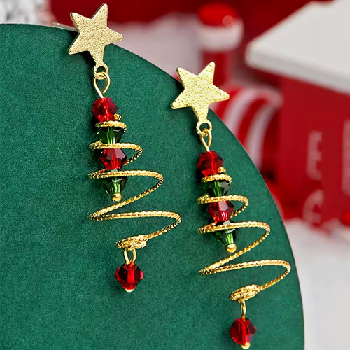 Weihnachtsbaum ohrringe damen - weihnachtsbaum,