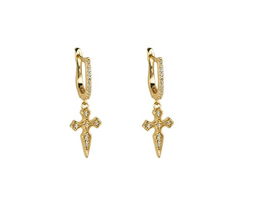 Diamanten kreuz ohrringe - kreuz,