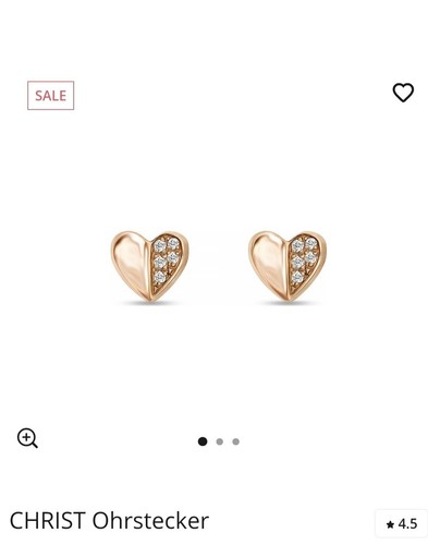 Ohrstecker herz mit diamanten - ohrstecker,